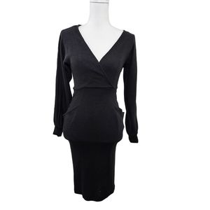 Diane von Furstenberg black wool sweater dress size 2